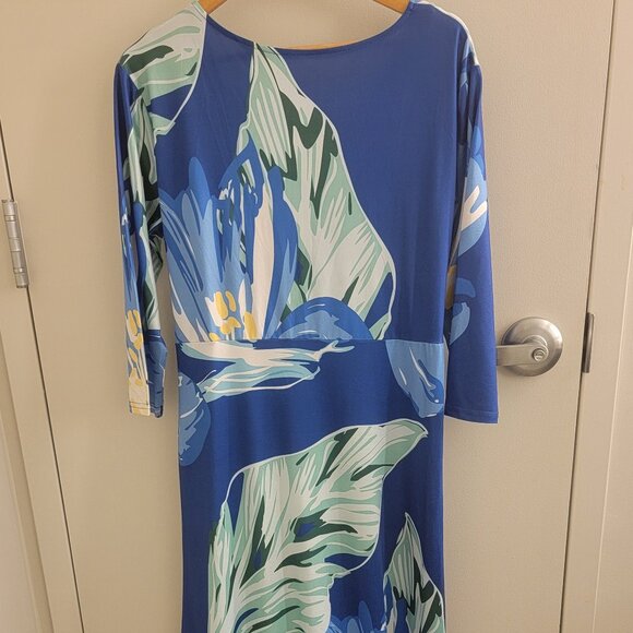 Plus Size Maxi Dress for Women Casual Summer Sundress V-Neck 3/4 Sleeve (XXL) - Picture 6 of 9